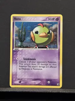 Pokemon Card Ex Unseen Forces Natu 63/115 2005 Reverse Holo - Image 1
