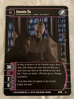 2002 Star Wars TCG WOTC SR JOCASTA NU (A) Rare Card NEVER PLAYED - Image 1