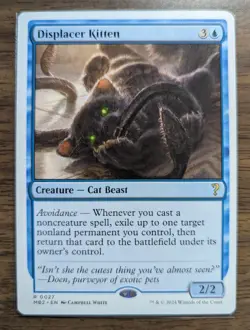 MTG Displacer Kitten White Border Non-Foil from Mystery Booster 2 NM - Image 1