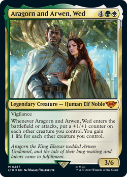 Aragorn and Arwen, Wed FOIL LOTR: Tales of Middle-earth HEAVILY PLD - Image 1