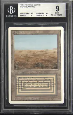 1994 MAGIC: THE GATHERING REVISED ED SCRUBLAND BGS 9 - Image 1