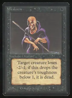1993 MTG Magic the Gathering Beta Weakness LP Raw Gaming Card TCG - Image 1