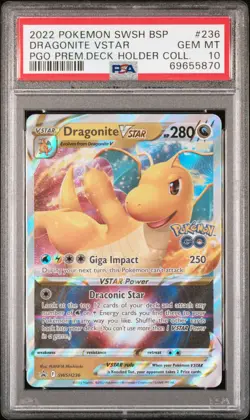 2022 POKEMON SWSH BLACK STAR PROMO #236 DRAGONITE VSTAR PSA 10 - Image 1