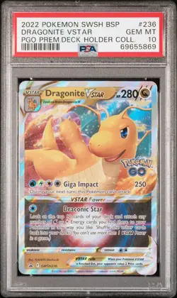 2022 POKEMON SWSH BLACK STAR PROMO #236 DRAGONITE VSTAR PSA 10 - Image 1