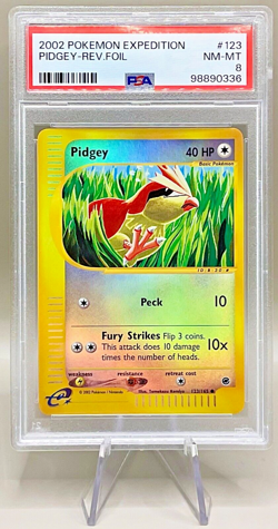 Pokemon Pidgey #123/165 Reverse Holo - 2002 Expedition Base Set - PSA 8 NM-MT! - Image 1