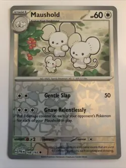 Pokemon TCG Paldea Evolved Maushold Reverse Holofoil 168/193 NM - Image 1