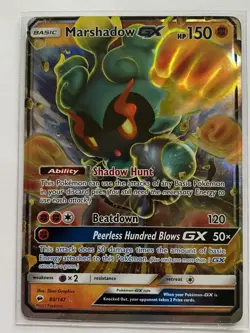 Marshadow GX 80/147 Pokemon Burning Shadows 2017 NM MT 9.0 + Full Art Holo Rare - Image 1