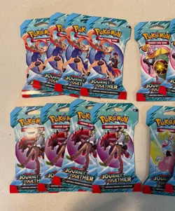 Pokemon Scarlet & Violet JOURNEY TOGETHER TCG booster LOT OF 15 PACKS TOTAL NEW - Image 2