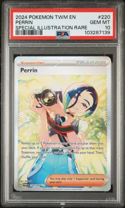 2024 POKEMON TWM EN-TWILIGHT MASQUERADE SPECIAL ILLUSTRATION RARE PERRIN PSA 10 - Image 1