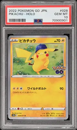 2022 POKEMON GO JPN #028 PIKACHU-HOLO PSA 10 - Image 1