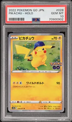2022 POKEMON GO JPN #028 PIKACHU-HOLO PSA 10 - Image 1