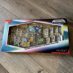 PRISMATIC EVOLUTIONS NEW Lucario EX and Tyranitar EX Premium Collection Pokemon - Image 1
