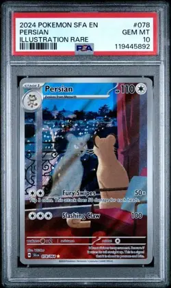 PSA 10 Persian 078/064 Pokemon Scarlet Violet Shrouded Fable Illustration Rare - Image 1
