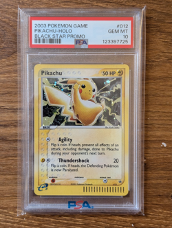 2003 Pokemon Game Black Star Holo Promo PSA 10 Pikachu Holo #012 #12 12 - Image 1