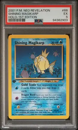 2001 POKEMON NEO REVELATION 1ST ED #66 SHINING MAGIKARP-HOLO PSA 5 - Image 1