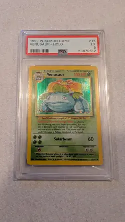 1999 Pokemon Game Venusaur #15 Psa 5 Base Holo - Image 1