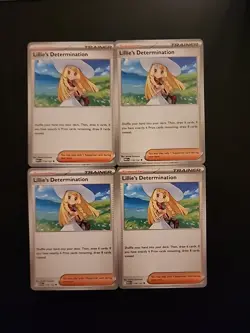 4x Lillie's Determination 119/132 - English Mega Evolution - Pokemon TCG PLAYSET - Image 1