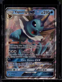 Vaporeon GX SM172 Pokemon TCG 2019 Sun & Moon Promo Ultra Rare Holo - Image 1