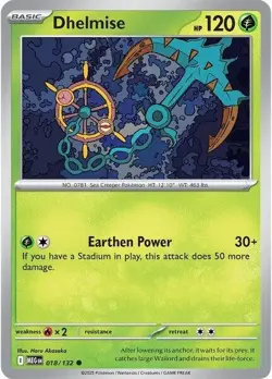 Dhelmise 018/132 | Mega Evolution | Common Non Holo | NM Pokemon Card - Image 1