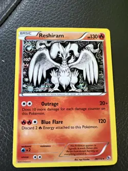 Pokemon TCG Reshiram Legendary Treasures Holo Rare Card 28/113 - Image 1