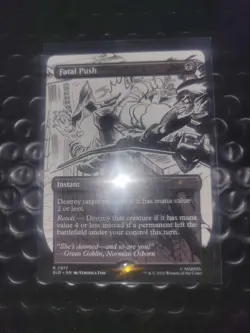 Black and White Version Spider-Man Secret Lair MTG Rare Fatal Push - Image 1