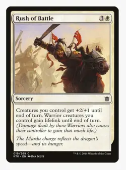 Rush of Battle | KTK | Warrior Tribal Staple | MTG Pauper EDH Anthem Finisher LP - Image 1