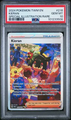 2024 POKEMON TWM EN-TWILIGHT MASQUERADE SPECIAL ILLUSTRATION RARE KIERAN PSA 10 - Image 1