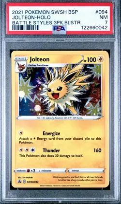 2021 POKEMON SWSH BLACK STAR PROMO BATTLE STYLES JOLTEON-HOLO#094 - PSA 7 - Image 1