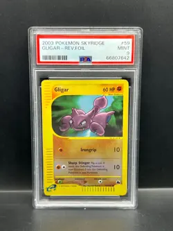 Pokemon PSA 9 MINT Gligar 59/144 Skyridge Reverse Holofoil 2003 E Reader S#7642 - Image 1