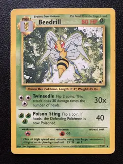 Beedrill - 17/102 - Pokemon Base Set Unlimited Rare Card WOTC HP/DMG - Image 1