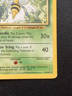 Beedrill - 17/102 - Pokemon Base Set Unlimited Rare Card WOTC HP/DMG - Image 3