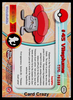 Vileplume #45 - Topps Chrome Series 1 Pokemon Card Played - Image 2