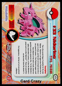 Nidorino #33 - Topps Chrome Series 1 Pokemon Card Played - Image 2