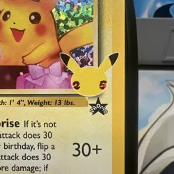 Pokemon Pikachu TCG Birthday Celebrations Holo Rare Card #24 - Image 5