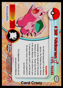 Nidoran #32 - Topps Chrome Series 1 Pokemon Card Played - Image 2