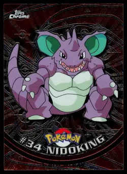 Nidoking #34 - Topps Chrome Series 1 Pokemon Card Played - Image 1