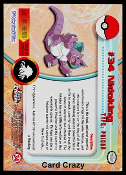 Nidoking #34 - Topps Chrome Series 1 Pokemon Card Played - Image 2