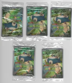 Pokemon TCG - Snorlax SV051 Black Star Promo Sealed 5-Card Lot No Duplicates - Image 1