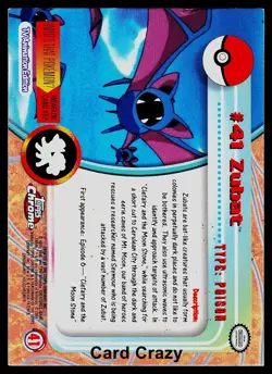 Zubat #41 - Topps Chrome Series 1 Pokemon Card Played - Image 2