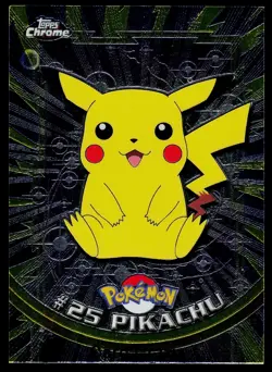 Pikachu #25 - Topps Chrome Series 1 Pokemon Card Played - Image 1