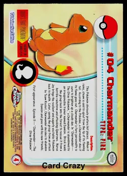Charmander #4 - Topps Chrome Series 1 Pokemon Card Played - Image 2