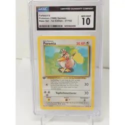 Porenta (Farfetch'd) 1st Edition CGC 10 27/102 Base Set German card - Image 1