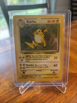 Pokemon TCG Raichu Base Set Holo Unlimited Rare Card 14/102 - Image 1