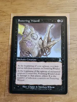 Festering Wound - Urza's Destiny - MTG Magic - Uncommon - Black Enchant Creature - Image 1