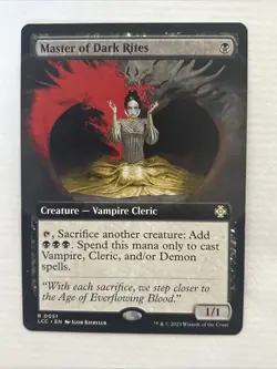 MTG Master of Dark Rites 51 Rare Extended Art Lost Caverns of Ixalan Commander - Image 1