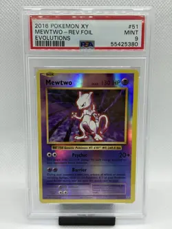 Pokemon 2016 XY Evolutions Mewtwo Rev. Foil PSA 9 - Image 1