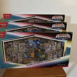 Pokemon Prismatic Evolutions Lucario EX and Tyranitar EX Premium Collection - Image 1