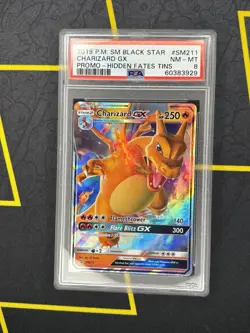 Charizard GX SM211 PSA 8 - 2019 POKEMON SM BLACK STAR PROMO HIDDEN FATES TINS - Image 2