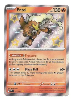Entei 112/091 SV: Paldean Fates Holo Pokemon TCG Shiny Rare - NM - Image 1
