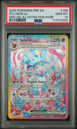 2025 POKEMON PRE EN-PRISMATIC EVOLUTIONS #156 SYLVEON EX PSA 10 - Image 1